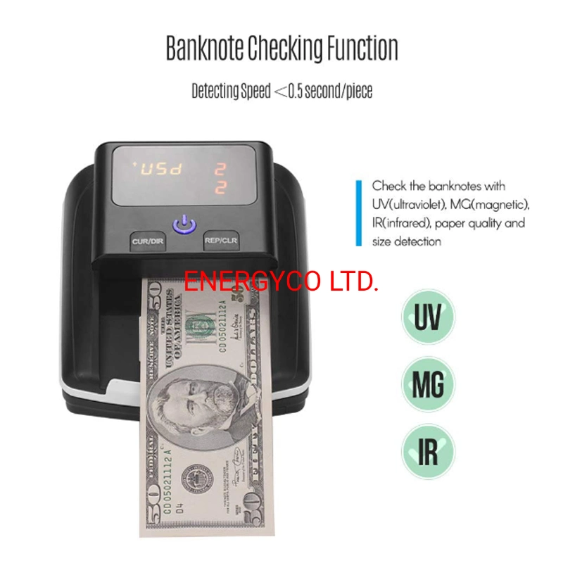 Banknote Detector Denomination Detector UV / Mg / IR / Dd Currency Cash Detector