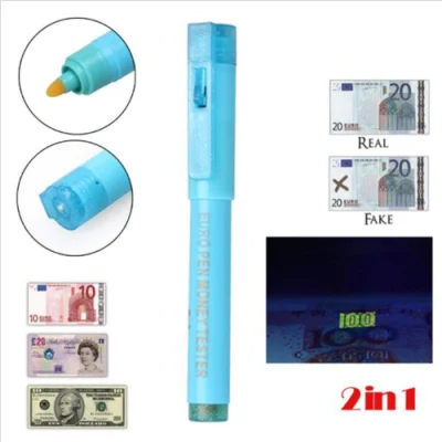 2 в 1 детектор поддельных денег ручка тестер банкнот ручка УФ-детектор валюты с черным светом